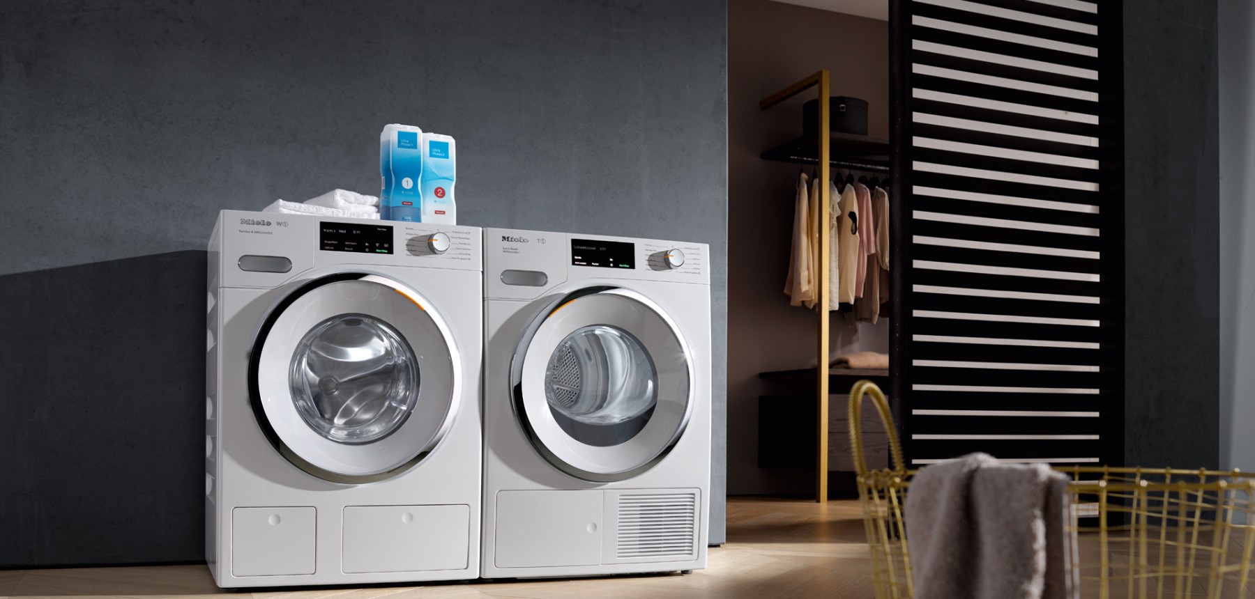 Miele washing machine and tumble dryer side by side